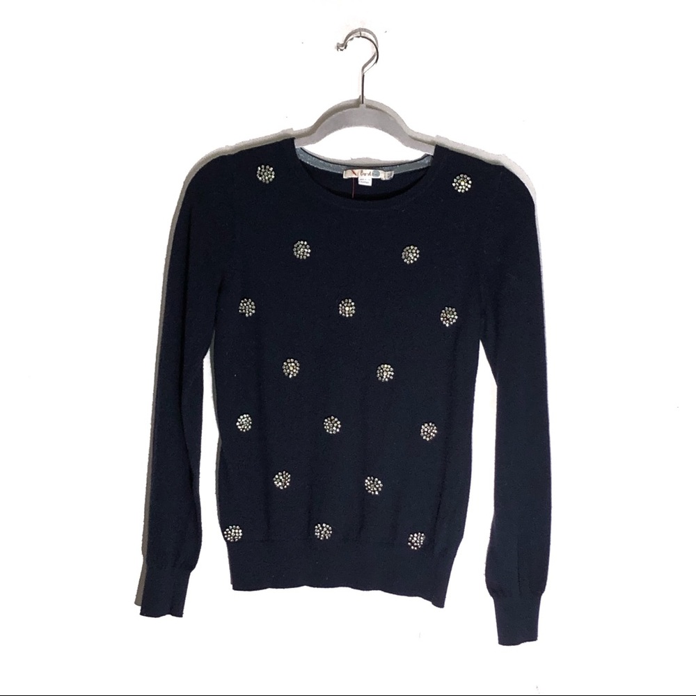 Boden Cotton/Cashmere Embellished Sweater